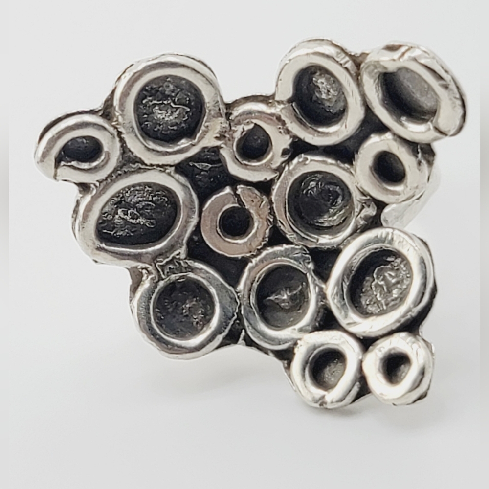 ABSTRACT DESIGN RING HANDMADE IN STERLING SILVER METAL SIZE